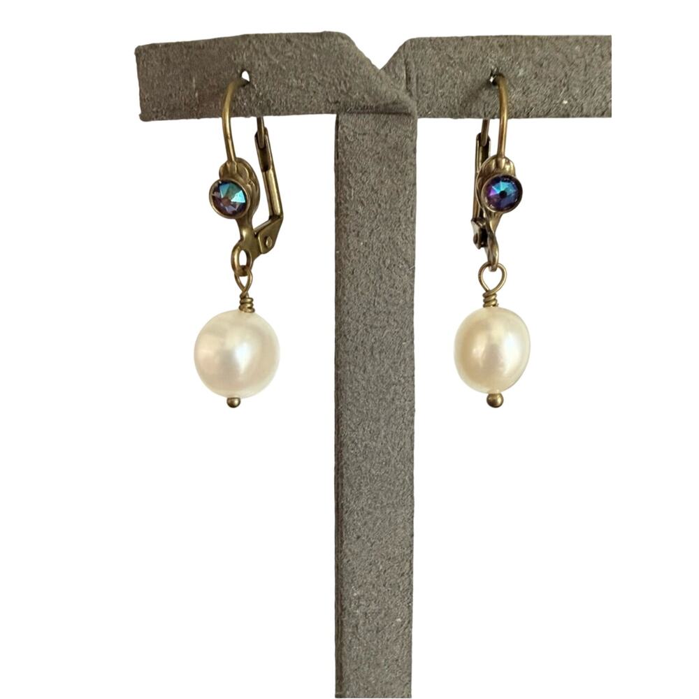 Sorrelli Crystal Dangle Pearl Earrings